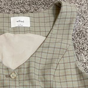 Green a brown plaid print vest